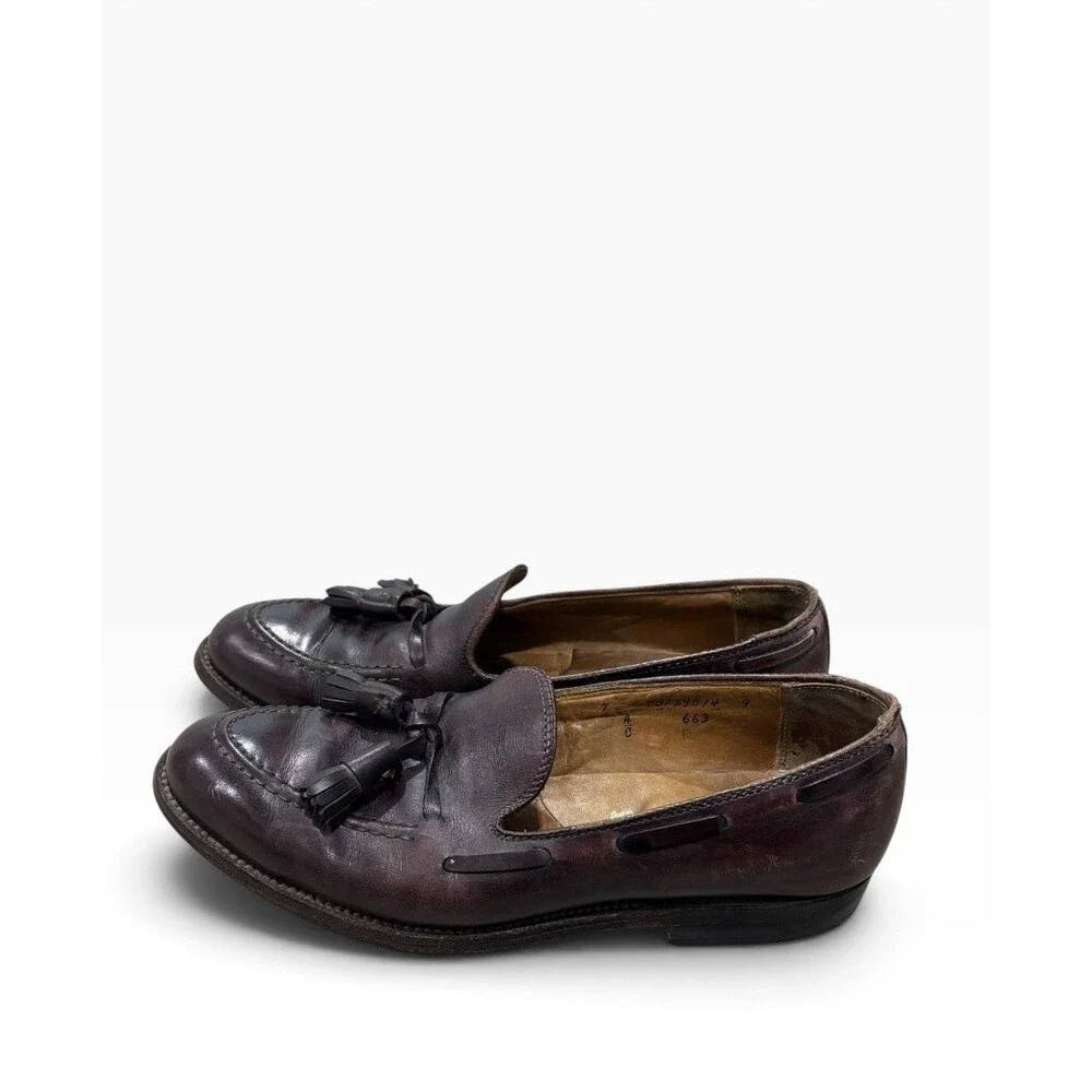 Alden 663 Tassel Loafers Leather Calfskin Men’s Size 7 A/C USA Burgundy